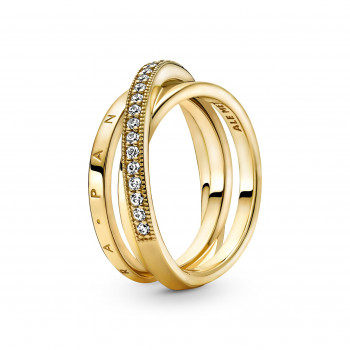 Pandora® 'Pandora signature' Vrouwen's Ring (sieraad) - Gold 169057C01