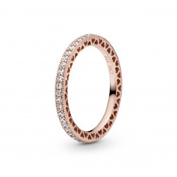 Pandora® 'Pandora signature' Vrouwen's Ring (sieraad) - Rose 180963CZ