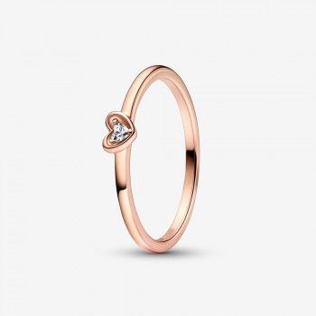 Pandora® 'Radiant heart' Dames Verguld Metaal Ring (sieraad) - Rosékleurig 182495C01