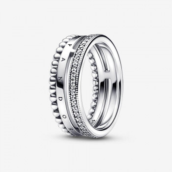 Pandora® 'Signature logo' Dames Zilver 925 925 Ring (sieraad) - Zilverkleurig 192312C01