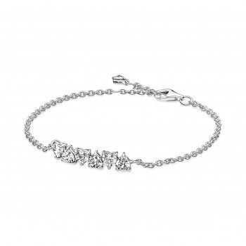 Pandora® 'Double heart sparkling' Dames Zilver 925 925 Armband (sieraad) - Zilverkleurig 591162C01-16