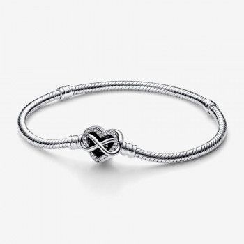 Pandora® 'Infinity heart' Dames Zilver 925 925 Armband (sieraad) - Zilverkleurig 592645C01-20
