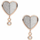 Fossil Jewellery® 'Flutter hearts' Dames RVS Oorknoppen - Rosegold JF03646791