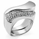 Orphelia® Dames Witgoud 18K Ring (sieraad) - Zilverkleurig RD-3230