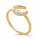 Orphelia® 'Aurora' Dames Zilver 925 925 Ring (sieraad) - Zilver/Goud ZR-7525/G