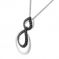 Orphelia® 'Amber' Vrouwen's Collier - Silver/Black ZH-7092/2