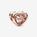 Pandora® 'Radiant heart' Dames Verguld Metaal Bedel - Rosékleurig 782493C01